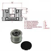 Puleggia a Ruota Libera Alternatore IVEG TC0857 Audi Seat Skoda Volkswagen
