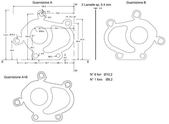 guarnizionii turbo gt1238mz nissan/opel/renault